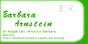 barbara arnstein business card
